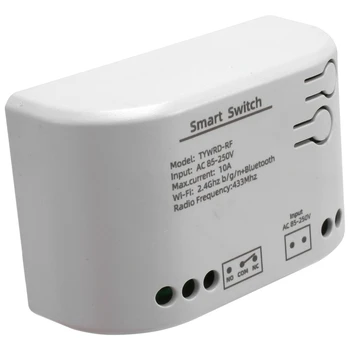 Mažmeninės prekybos 1CH RF Smart Switch AC85-250V WIFI Tuya Nuotolinio Valdymo 433 Šviesos Jungiklis 10A Rele Relay Savaiminio Fiksavimo Susikabinti Virsta