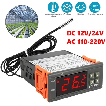 50pcs STC-1000 LED Skaitmeninis Termostatas, už Inkubatoriaus Temperatūros Reguliatorius Thermoregulator inkubatorius Relay Šildymo Aušinimo 12V