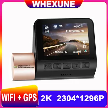 2K WiFi Brūkšnys Cam 1296P FHD Automobilių DVR Camera, Vaizdo magnetofoną, Auto Naktinio Matymo GPS Tracker Registrator Belaidžio 24H Stovėjimo Režimas