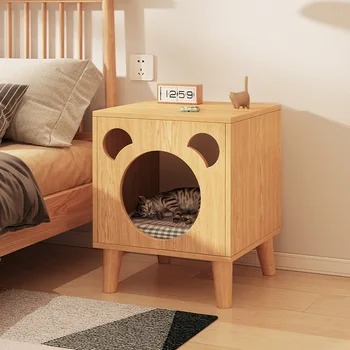 Karšto naujas medžio masyvo cat ' s nest staliukas paprastas, modernus miegamojo mažas naktiniai kabineto daugiafunkcinį lizdą spintelės lentynos