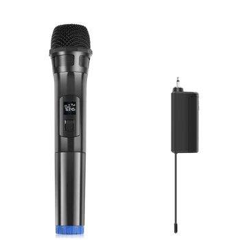 Bevielis Mikrofonas UHF Dinaminis Mikrofonas su LED Ekranas, Konferencijų Karaoke Namų Kompiuterį Gyventi Mikrofonas-Juoda