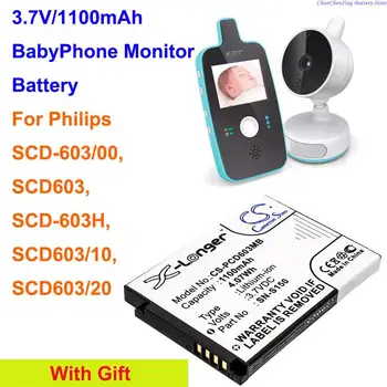 Cameron Kinijos 1100mAh BabyPhone Stebėti Baterijos N-S150, SN-S150 Philips SCD603, SCD-603/00, SCD-603H,SCD603/10, SCD603/20