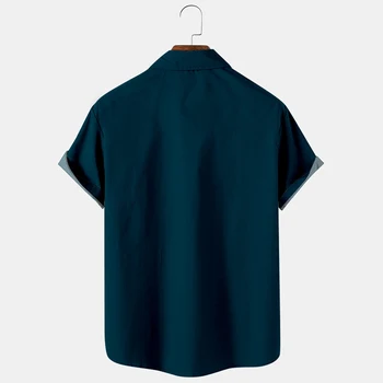 Vyrų T-shirt Laisvalaikio Šalis Plius Dydis Marškinėliai trumpomis Rankovėmis Dryžuotas Tees 3D Priedai Baggy Atostogų Atvartas Laisvas
