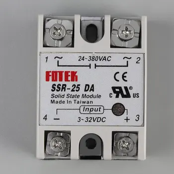 SSR-25DA 25A (Solid State Relay Module 24-380VAC rezultatas 3-32VDC Įvesties Aukštos Kokybės