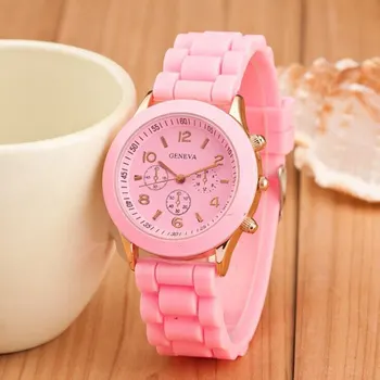 Mados Moterų Laikrodžiai Elegantiškas Ponios Suknelė Kvarco Žiūrėti Prabangūs Moteriški Rožinės Spalvos Silikoninis Želė Laikrodis Merginų Dovanos Reloj Mujer