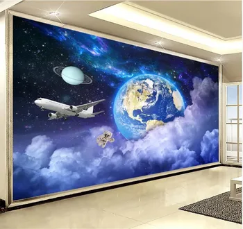wellyu papel parede 3d didelės freskos žvaigždėtas dangus sofa-lova, TV foną, sienos viešbučio kambarį miegamojo sienos popieriaus 3d papel de parede