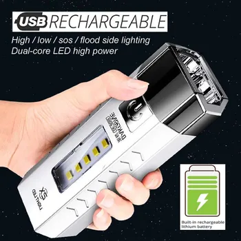 Aukštos Kokybės Lauko Kempingas Led Žibintuvėlis Galingas LED Žibintuvėlis Taktinis Žibintuvėlis Įkraunamas USB 18650 nemokamas pristatymas 1pc