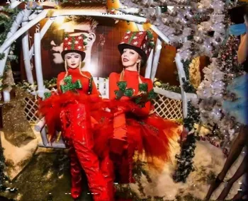 Kalėdų kostiumas GOGO atostogų šalis tema rodo, baras kostiumas