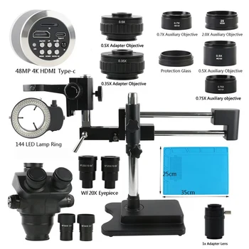4K HDMI Type C Skaitmeninės Vaizdo Kameros 3,5 X-100X 200X Double Zoom Boom Simul Židinio Parfokalinis Trinokulinis Stereo Mikroskopas, STV Objektyvas