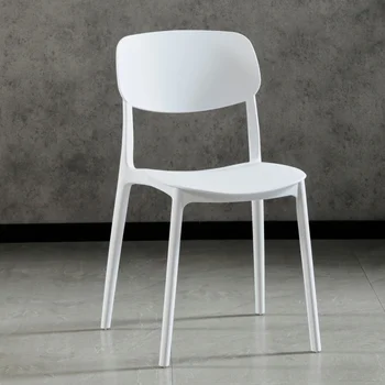Atgal Paramos Nešiojamų Valgomojo Kėdės Modernus, Ergonomiškas Plastiko Balta Tingus Valgomojo Kėdės Vienas Minimalistinio Sillas Patalpų Prekes