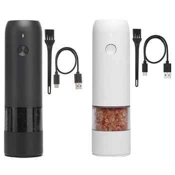 Įkraunamas Elektrinis Pipirų Malūnėlis, USB Maitinimo, Reguliuojamas Storis, Automatinis Veikimas Su Viena Ranka