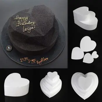 3pcs Putų Širdies Formos Tortas Manekeno Modelis Cukraus Amatų Minkštas Gėlių Dekoras Praktikos Modelis Vestuvių Kepimo Įrankiai