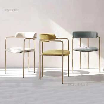 Minimalistinio Modernaus Kaustytomis Geležies Valgomojo Kėdės, Valgomojo Kambario Baldų Dizaineris Šiaurės Fotelis Svetainės Padažu Valgomojo Kėdės