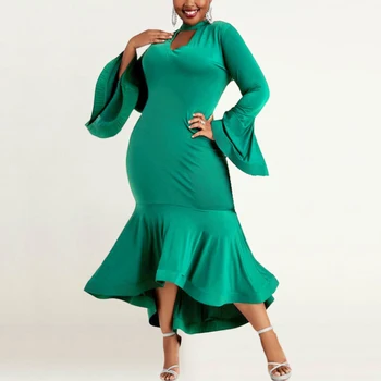 Prabanga Žalios Suknelės Moterims Apvalios Kaklo Blyksnius Rankovės Bodycon Undinė Vidurio Blauzdos Elegantiškas Gimtadienio Vakarienė Vestidos Mujer Karšto