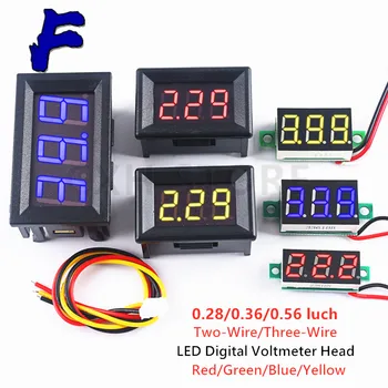 0.28/0.36/0.56 Colių DC LED Digital Voltmeter 0-100V Įtampos Matuoklis, Auto Automobilis Mobiliojo Maitinimo Įtampos Testeris Detektorius 12V