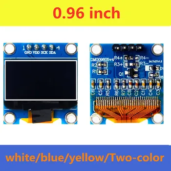 0.96 colių OLED ekranas 12864 LCD ekranas SSD1315 4PIN IIC ekranas HD modulis pabrėžti, balta/mėlyna/geltona/Dvi-spalva