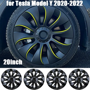 4Pcs/set 20 Colių Automobilių Ratų Stebulės Dangtelis Pakeitimo Automobilių Ratlankio Visą Dangtelis, skirtas Tesla Model Y 2020 2021 2022