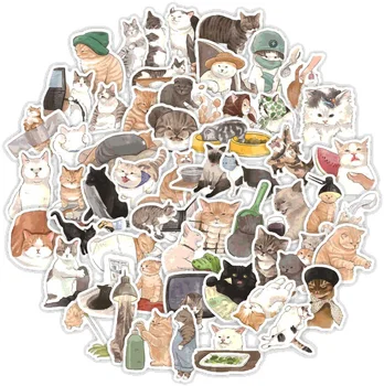 10/50PCS Kawaii katė animacinių filmų lipdukai mielas gyvūnų lipdukai vaikų žaislai 