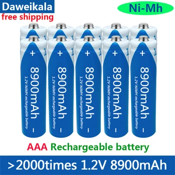 Daweikala AAA1.2V 8900mAh Įkrovimo Baterija (akumuliatorius Naujas Šarminis Įkrovimo Batery Led Šviesos Žaislas Mp3 Mažas Ventiliatorius Mikrofonas
