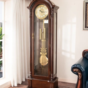 Europos stiliaus mechaninė grindų laikrodis American retro medžio masyvo didelis nuolatinis laikrodžio villa dekoratyvinių laikrodis, vokietijos Hermler