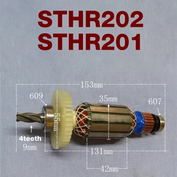 Kintamoji srovė 220-240V Power Tools Armatūra Dalys STANLEY STHR202 STHR201 Plaktukas Poveikio Gręžimo Armatūra Rotoriaus Inkaro atsarginės Dalys