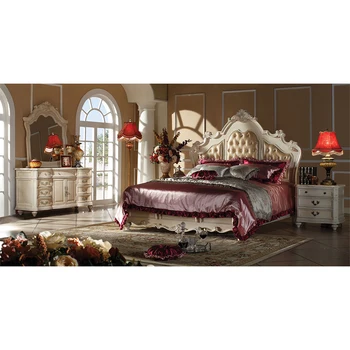 Naujo dizaino odinė lova, miegamojo baldai royal king size lova GH04