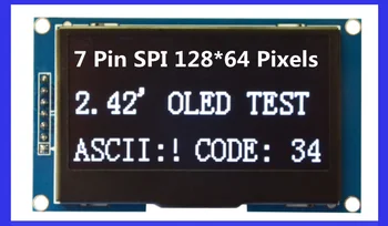 2.42 Colių Baltos spalvos Mėlyna Geltona Žalia 128x64 OLED Ekranas 4 Modulis-Vielos SPI Serijos IIC I2C Sąsaja 7PIN SSD1309 Lustas