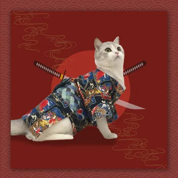 Naminių Kačių Drabužių Japonų Stiliaus Pet Kimono Šuo, Katė Drabužių Malkos Šuo Kariai Drabužių Mažas Šuniukas Katės Drabužių Kačiukas