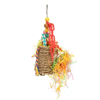 Seagrass Krepšelį Žaislai Daugiafunkcinė Spalvingas Paukščių Maitinimosi Žaislai Papūga smulkiems Paukščiams, Lovebird
