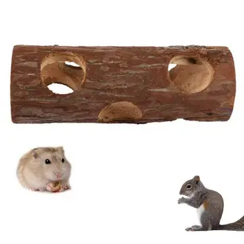 Dantų Šlifavimo Tunelio Mažų Medienos Žaislas Augintiniui Žiurkėnai Peles Vamzdis Tuščiavidurio Medžio Kamieno Kramtyti Medį, Triušiai, Katės, Šunys