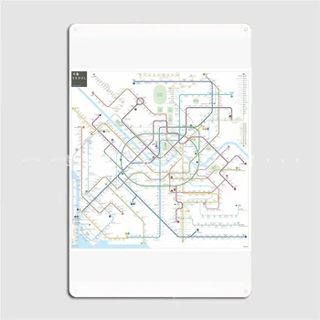 Seulo Metro Žemėlapis Metalo Pasirašyti Sienos Urvas Virtuvės Senovinių Plokštelių Alavo Pasirašyti Plakatas