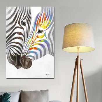 Akvarelė Zebra Balta Juoda Gyvūnų Drobės Tapybos Skandinavijos Meno Minimalistinio Sienos Nuotrauka Spausdinimo ir Plakato Šiuolaikinio Namų Dekoro