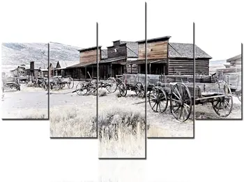 5 Skydelis Cody Vajomingas Senų Vagonų Miestas-Vaiduoklis, Jungtinės amerikos valstijos Kalnų Kraštovaizdžio Paveikslų Sienos Meno Plakatas Nr. Įrėminti Kambario Dekoro