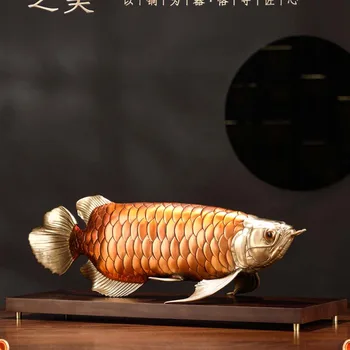 2023 m. aukštas reitingas sėkmės Dragon aukso Žuvys Turto Arowana HOME OFFICE BARAS KLUBO apdailos suderinti turto ir pinigų žalvario Skulptūra