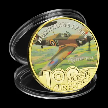 Valdo RAF 100-Osioms Karališkųjų Oro Pajėgų Auksą, Padengtą Progines Monetas Uraganas LF363 antrojo pasaulinio KARO Naikintuvas