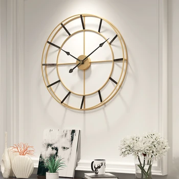 Sieninis laikrodis Geriausiai parduodamų šviesos prabangus modernaus minimalistinio geležies sieninis laikrodis 50cm