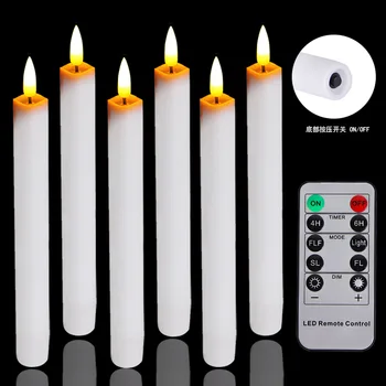3x 16,5 cm Elektros Stick Žvakės Šiltai Balta led Šalis Vestuvių Atmosferą lempa Nuotolinio valdymo Contrl Kraštovaizdžio Šviesos Sodas, Kiemas