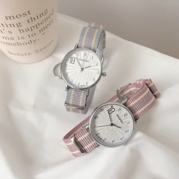 Naujas Paprastas Moterų Laikrodžiai Nailono Diržas Laisvalaikio Moteriški Laikrodžiai Mažas Ratukas Kvarcinis Laikrodis Suknelė Laikrodžiai Reloj Mujer Reloj Mujer