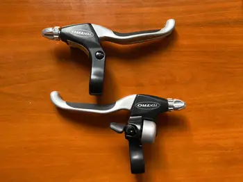 Aliuminio lydinys bell stabdžio rankena non-slip gumos vario varpas kalnų dviračių stabdžių svirties lankstymo dviračių stabdžių kelionės stabdžio rankena