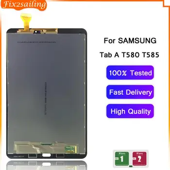 LCD Ekranas Samsung GALAXY Tab 10.1 T580 T585 SM-T580 SM-T585 Jutiklinis Ekranas skaitmeninis keitiklis Asamblėjos Skydelio Pakeitimas T580 LCD