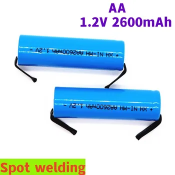Naujo tipo AA battery1.2V2600mAh AA tipo nikelio-vandenilio baterijos su suvirinimo smeigtukai tinka 