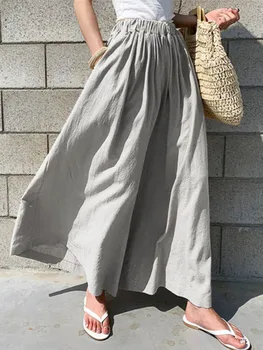 Elegantiškas, Kietas Aukšto Juosmens Atsitiktinis Streetwear Moterų Kelnės Mados Nauja Pavasario Vasaros Pločio Kojų Kelnės