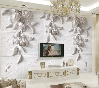 Beibehang Užsakymą tapetai, 3d foto freskos trimatis šviesos Europos stiliaus raižyti TV foną, sienos popieriaus papel de parede
