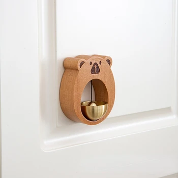 Durys-Tipo Vėjo Varpeliais, Japonų Stiliaus Laimingas Lokys Doorbell Magnetinis Durų Montuojamas Priminimas Bell Mediniai Housewarming Dovana