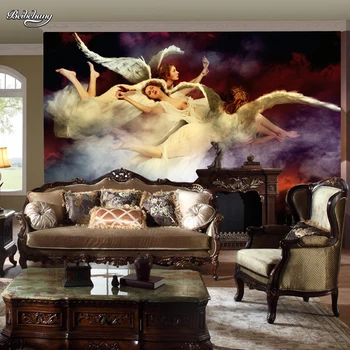 beibehang papel de parede para quarto didelės freskos tapetai naktinis klubas ktv gražus angelas pav freska tapetai