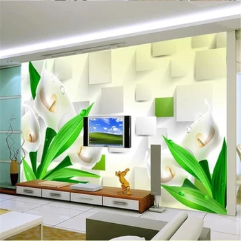 Individualizuotos fono paveikslėlį 3D freskomis svajinga lily TV fono sienos papel de parede gyvenimo kambario, miegamasis dekoratyvinis dažymas 3d tapetai