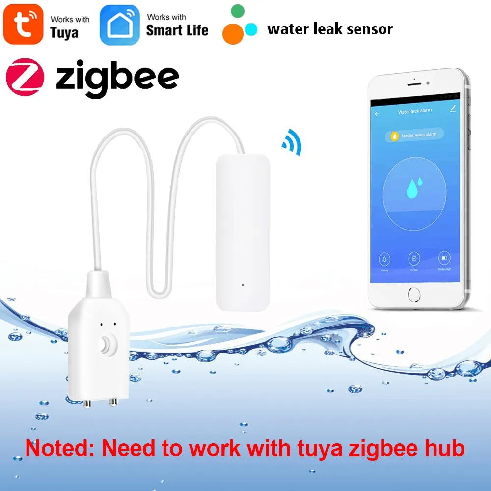 Tuya Smart Zigbee Vandens Jutiklis Nuotėkio Detektorius Potvynių Vandens Nuotėkio Signalizacijos Darbai, Apsaugos Sistemos su Zigbee Hub Vandens Nuotėkio Jutiklis . ' - ' . 0