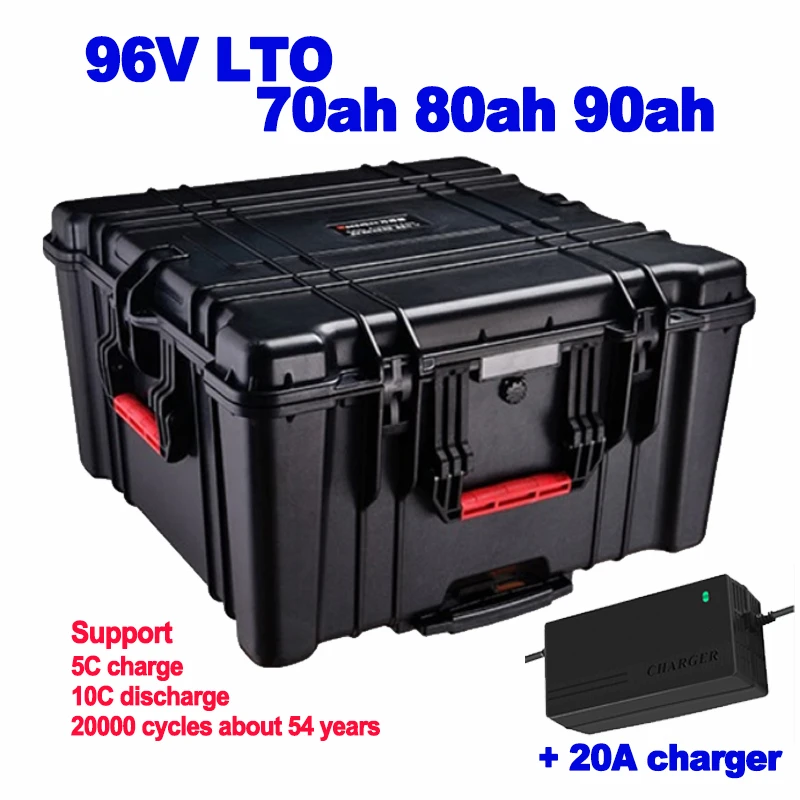 LTO 96v 70ah 80ah 90ah ličio titanatas Baterija apie 20 000 ciklų tyrinėjimo įranga, saulės elektrinė UPS + 20A įkroviklis . ' - ' . 0