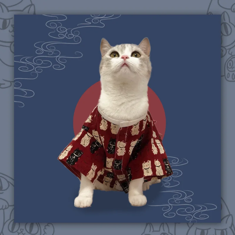 Naminių Kačių Drabužių Japonų Stiliaus Pet Kimono Šuo, Katė Drabužių Malkos Šuo Kariai Drabužių Mažas Šuniukas Katės Drabužių Kačiukas . ' - ' . 1