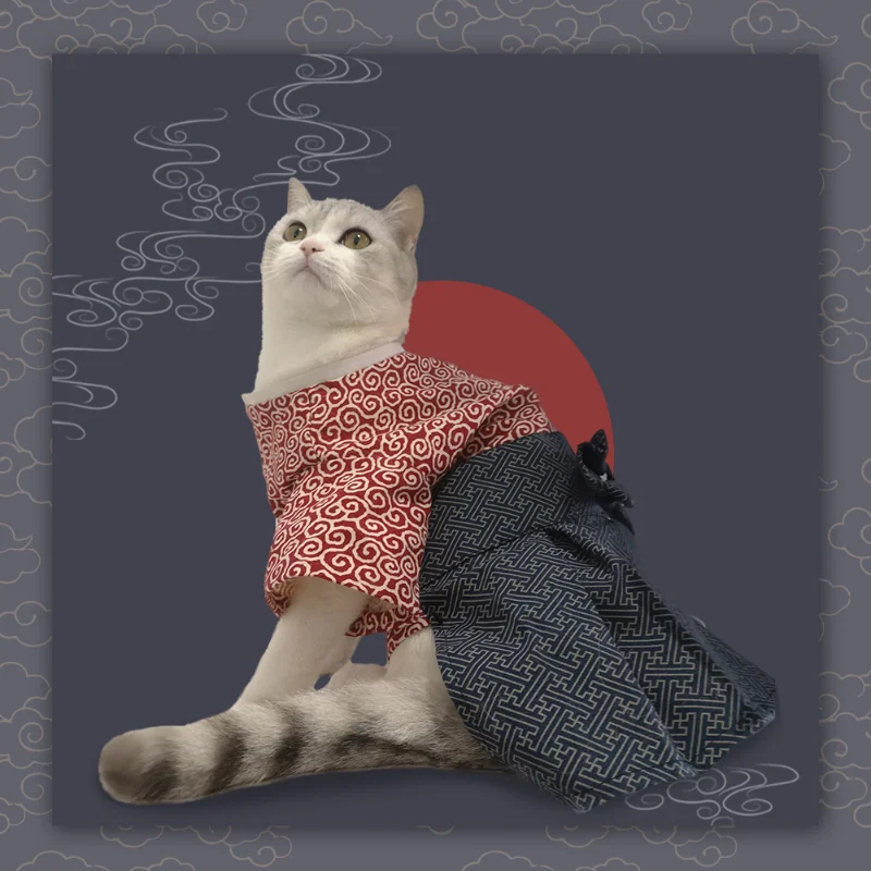 Naminių Kačių Drabužių Japonų Stiliaus Pet Kimono Šuo, Katė Drabužių Malkos Šuo Kariai Drabužių Mažas Šuniukas Katės Drabužių Kačiukas . ' - ' . 2